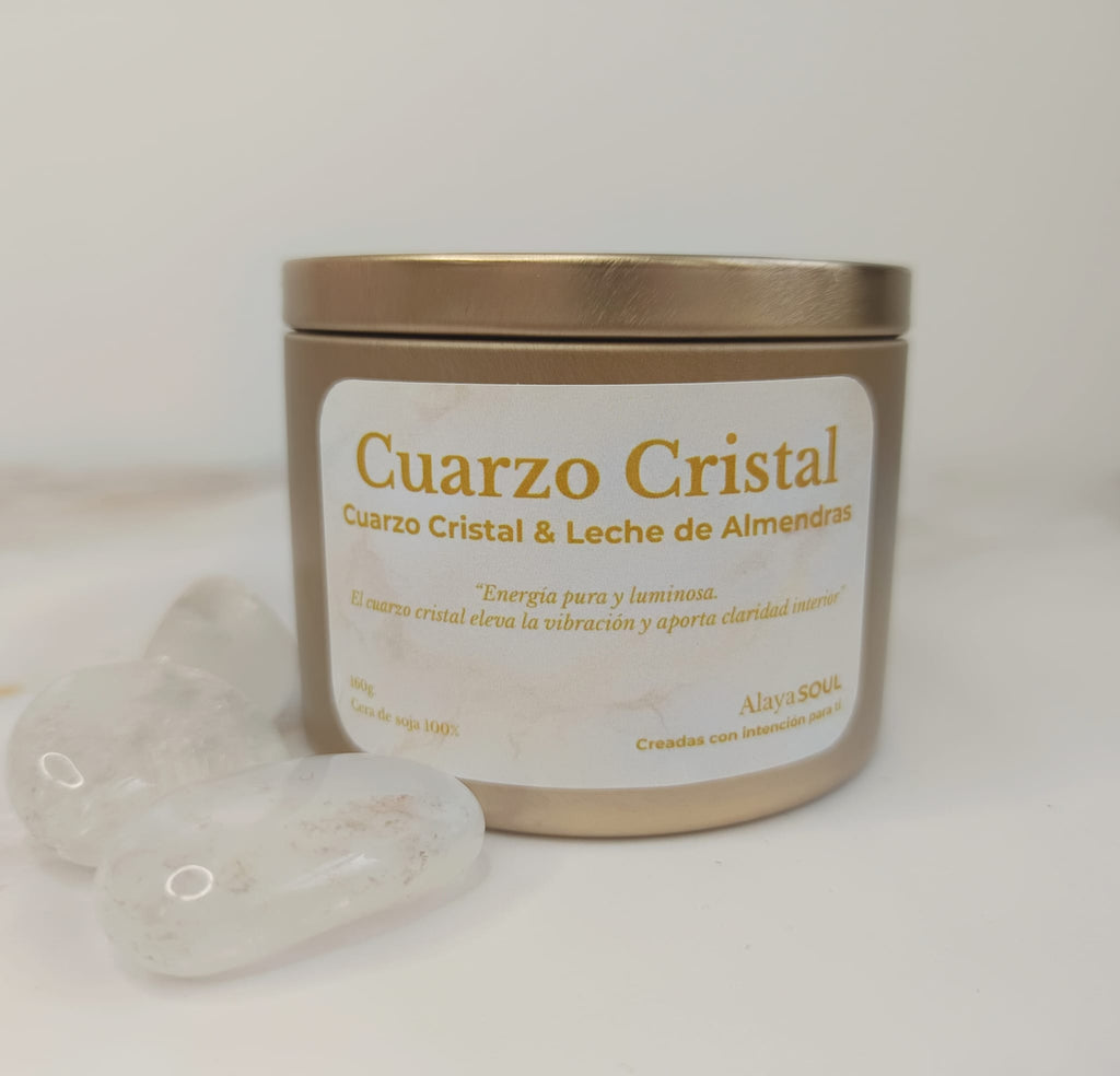 Vela Mineral Cuarzo Cristal