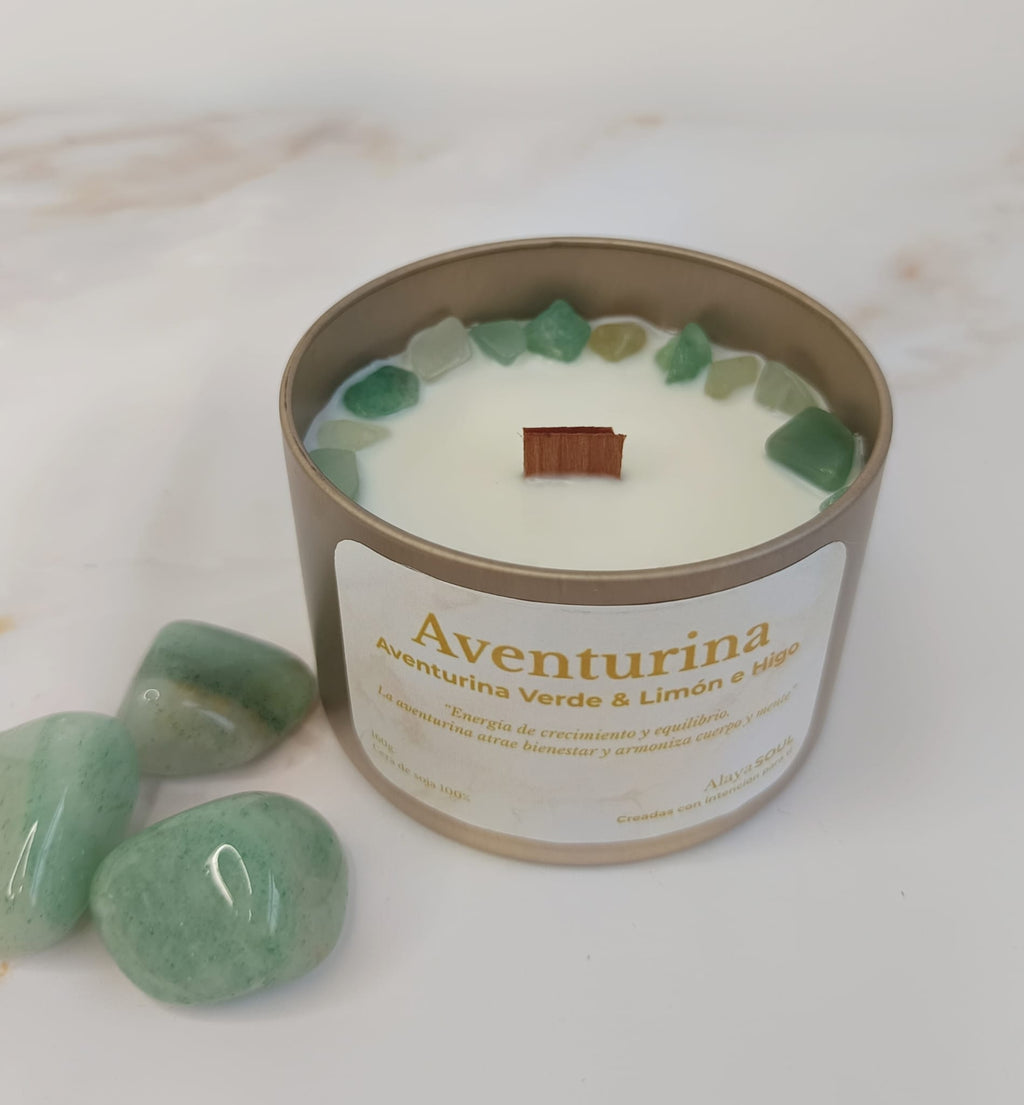 Vela Mineral Aventurina Verde