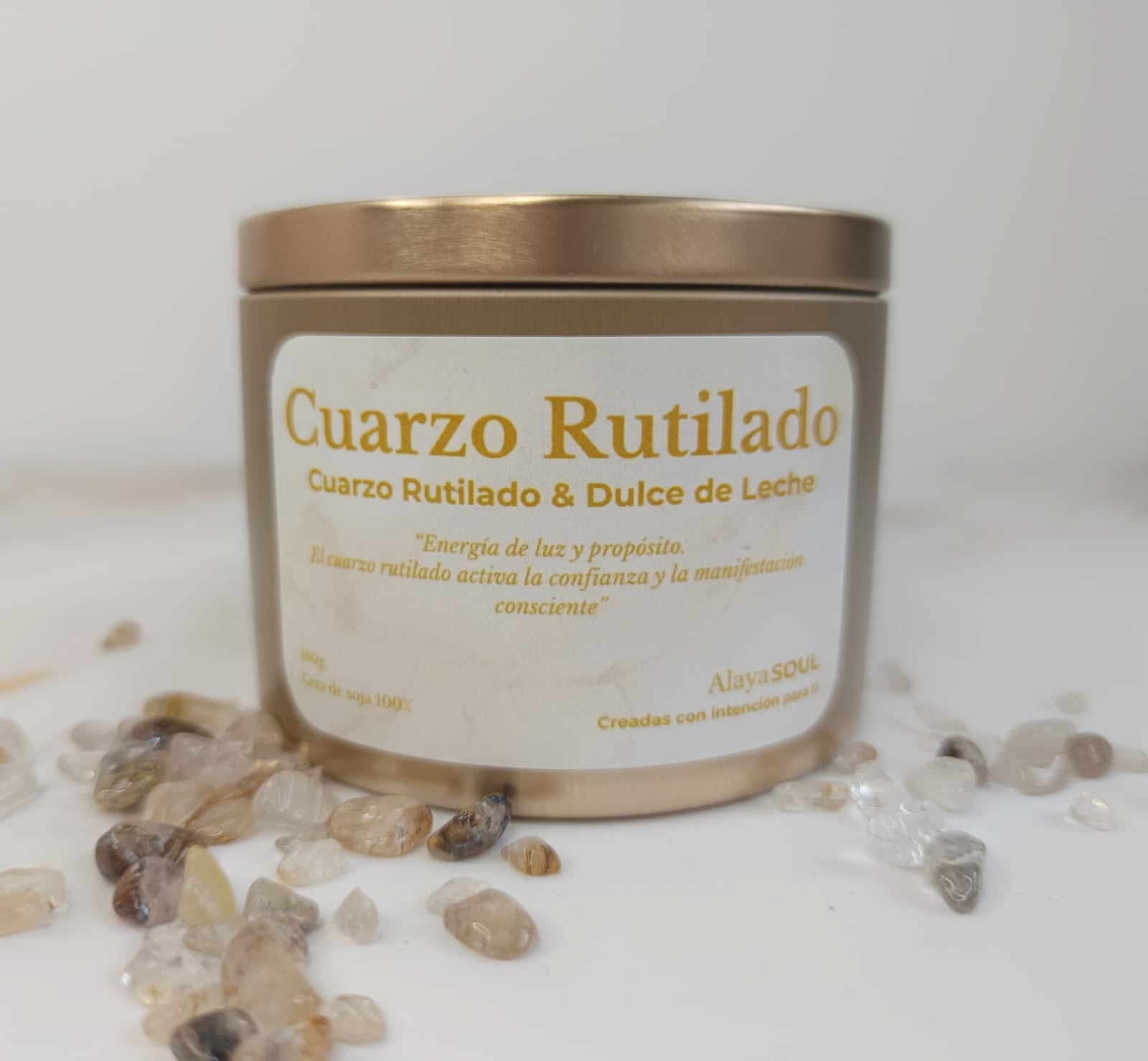 Vela Mineral Cuarzo Rutilado