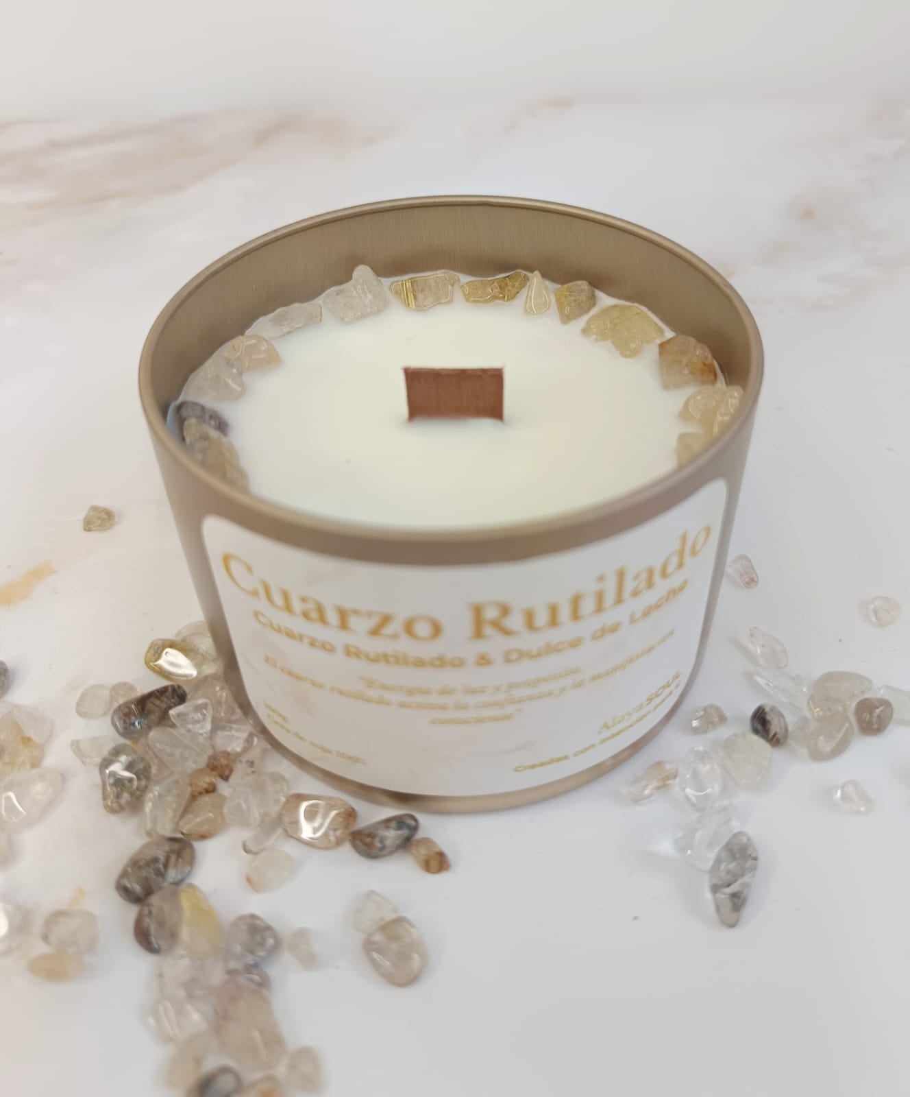 Vela Mineral Cuarzo Rutilado